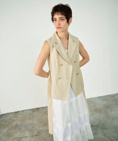 GRACE Class◆ノースリーブブラウス/36/リネン/GRN/チェック/02212 41108-00 GRACE Class◇ノースリーブブラウス/36/リネン/GRN/チェック