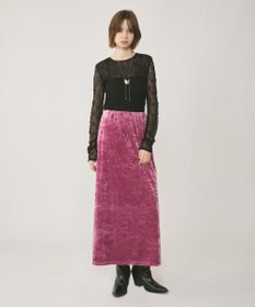 GRACE CONTINENTAL クラッシュベロアロングスカート