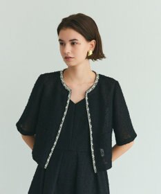 GRACE CONTINENTAL メッシュツイードジャケット ブラック