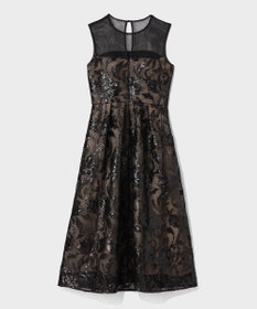 GRACE CONTINENTAL スパンコールエンブロイダリードレス