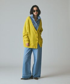GRACE CONTINENTAL 前後2WAYニットカーディガン イエロー