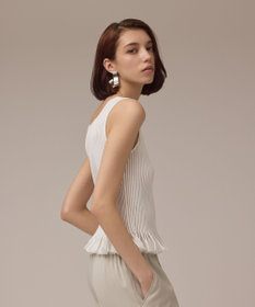 グレースコンチネンタル ダイアグラム ホワイト フリル袖 半袖 シアートップス フリルシアーコンビトップ / GRACE CONTINENTAL | GRACE