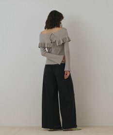 GRACE CONTINENTAL オフショルフリルニットトップ