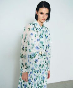 GRACE CONTINENTAL グラデフラワープリントワンピース