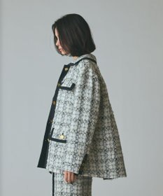 GRACE CONTINENTAL トリミングツイードショートコート