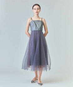 GRACE CONTINENTAL チュールプリーツコンビワンピース