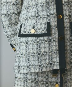 GRACE CONTINENTAL トリミングツイードショートコート