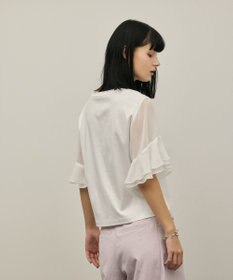 GRACE CONTINENTAL シフォンスリーブカットトップ