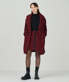 GRACE CONTINENTAL ツイードチェスターコート レッド