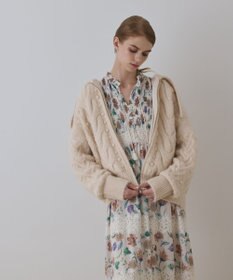 GRACE CONTINENTAL ヘアリーニットコクーンジャケット