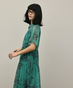 GRACE CONTINENTAL フラワープリントシャツフレアワンピース