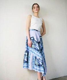 GRACE CONTINENTAL フレームプリントギャザースカート