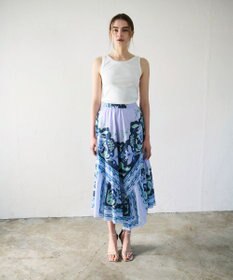 GRACE CONTINENTAL フレームプリントギャザースカート