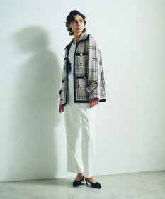 GRACE CONTINENTAL ツイードフーディーコート
