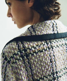 GRACE CONTINENTAL ツイードフーディーコート