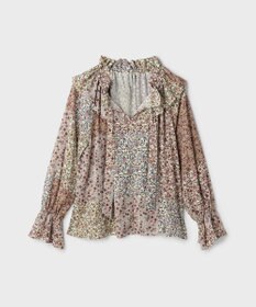 GRACE CONTINENTAL パッチワークプリントカフタンブラウス