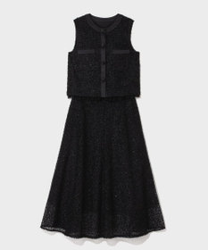 GRACE CONTINENTAL フェザーembドレス