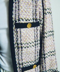 GRACE CONTINENTAL ツイードフーディーコート