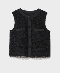 GRACE CONTINENTAL フェザーembドレス