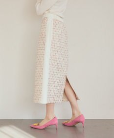 GRACE CONTINENTAL ツイードライン切替スカート