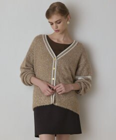 GRACE CONTINENTAL グリッターニットカーディガン ベージュ