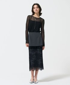 GRACE CONTINENTAL コンビタイトスカート グレー