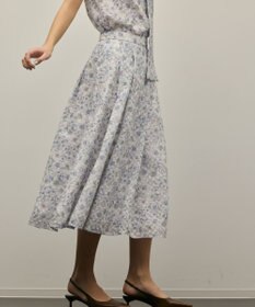 GRACE CONTINENTAL シアーフラワープリントジャガードフレアスカート
