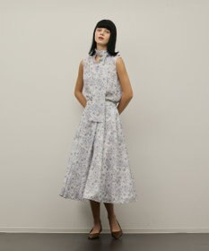 GRACE CONTINENTAL シアーフラワープリントジャガードフレアスカート