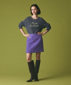 GRACE CONTINENTAL ビジューロゴニットトップ