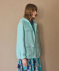 GRACE CONTINENTAL ツイードフーディーコート