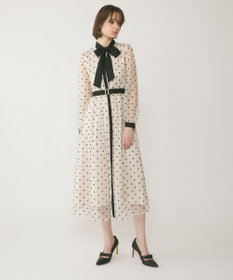 GRACE CONTINENTAL ビーズ刺繍ドットドレス