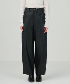 GRACE CONTINENTAL クラッシュレザーエッグパンツ ブラック