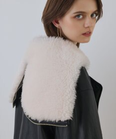 GRACE CONTINENTAL フェイクレザーボンバージャケット ブラック