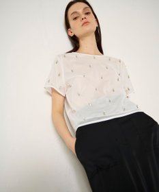 GRACE CONTINENTAL ビジューチュールトップ