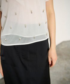 GRACE CONTINENTAL ビジューチュールトップ