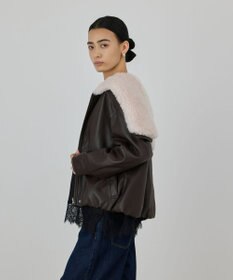 GRACE CONTINENTAL フェイクレザーボンバージャケット