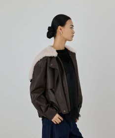 GRACE CONTINENTAL フェイクレザーボンバージャケット