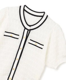 GRACE CONTINENTAL バイカラーシアーニットカーディガン