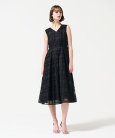 GRACE CONTINENTAL スパンコールチェックドレス