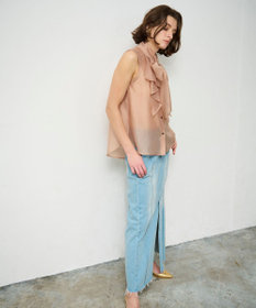 GRACE CONTINENTAL シアーボウタイノースリーブ