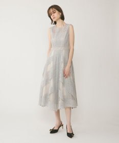 GRACE CONTINENTAL レースパッチワークドレス グレー