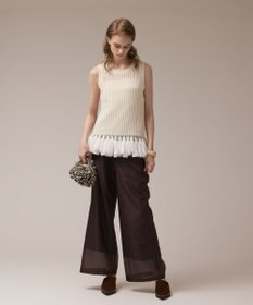 GRACE CONTINENTAL チュールフリンジニットトップ