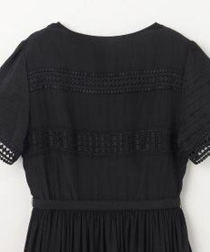 【GRACE CONTINENTAL 】シルクジョーゼットフレアーワンピース 黒 ポンチフレアワンピース / GRACE CONTINENTAL | GRACE