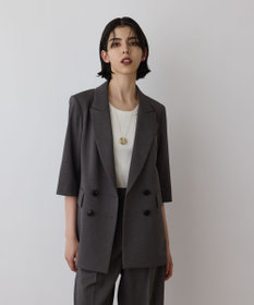 GRACE CONTINENTAL スラブストレッチテーラージャケット チャコール