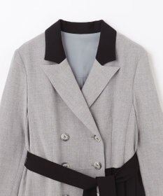 GRACE CONTINENTAL ウールタッチバイカラードレス