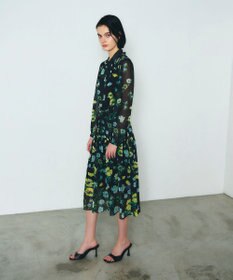 GRACE CONTINENTAL グラデフラワープリントワンピース