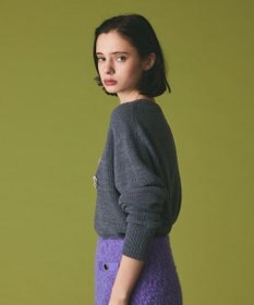 GRACE CONTINENTAL ビジューロゴニットトップ