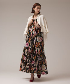 GRACE CONTINENTAL フラワープリントキャミドレス ブラック