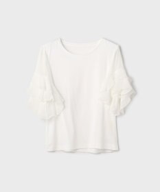 GRACE CONTINENTAL シフォンスリーブカットトップ