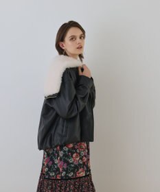 GRACE CONTINENTAL フェイクレザーボンバージャケット